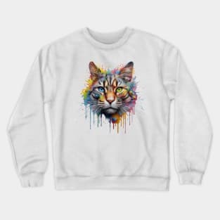 Cat Splash Art: Playful Fantasy Portrait #1 Crewneck Sweatshirt